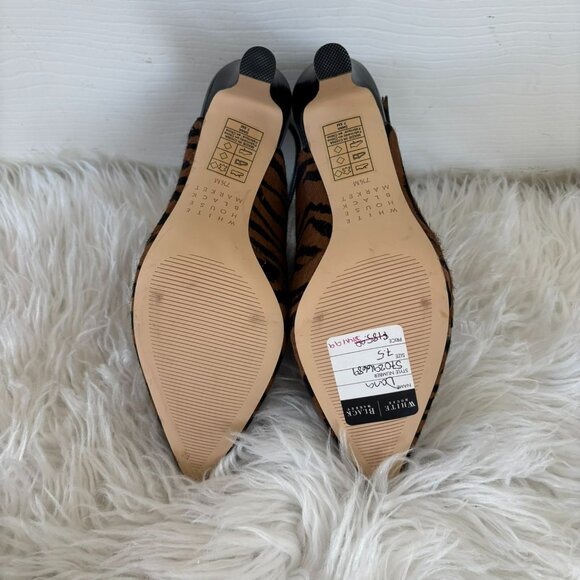 NWT WHBM “Dana” Tiger Print Calf Hair Leather Heeled Booties/Shooties 7 1/2 - Picture 10 of 10